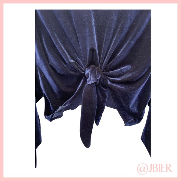 NUDE Velvet Long Sleeve Top in Blue - Picture 3 of 7